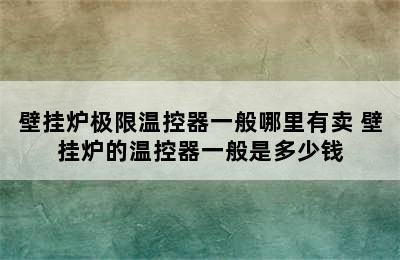 壁挂炉极限温控器一般哪里有卖 壁挂炉的温控器一般是多少钱